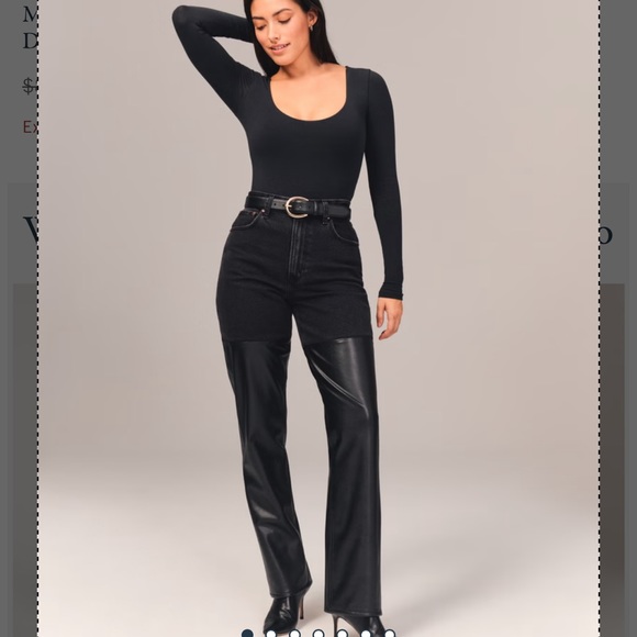 Abercrombie & Fitch The 90’s Straight Ultra High Rise Jean & Leather - Picture 5 of 11